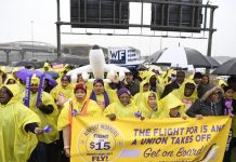 Newark Airport Workers Rally for Higher Wages