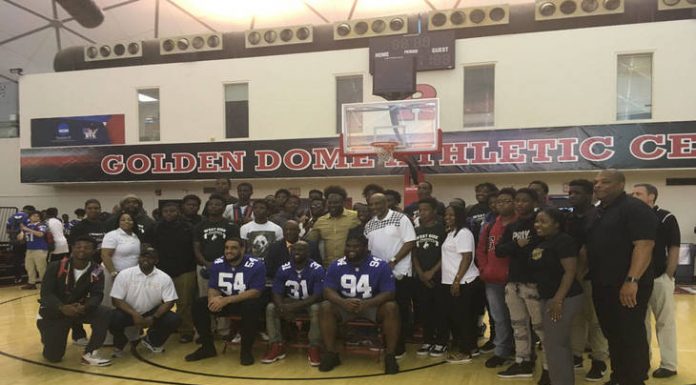 Newark student athletes taught life lessons by New York Giants players